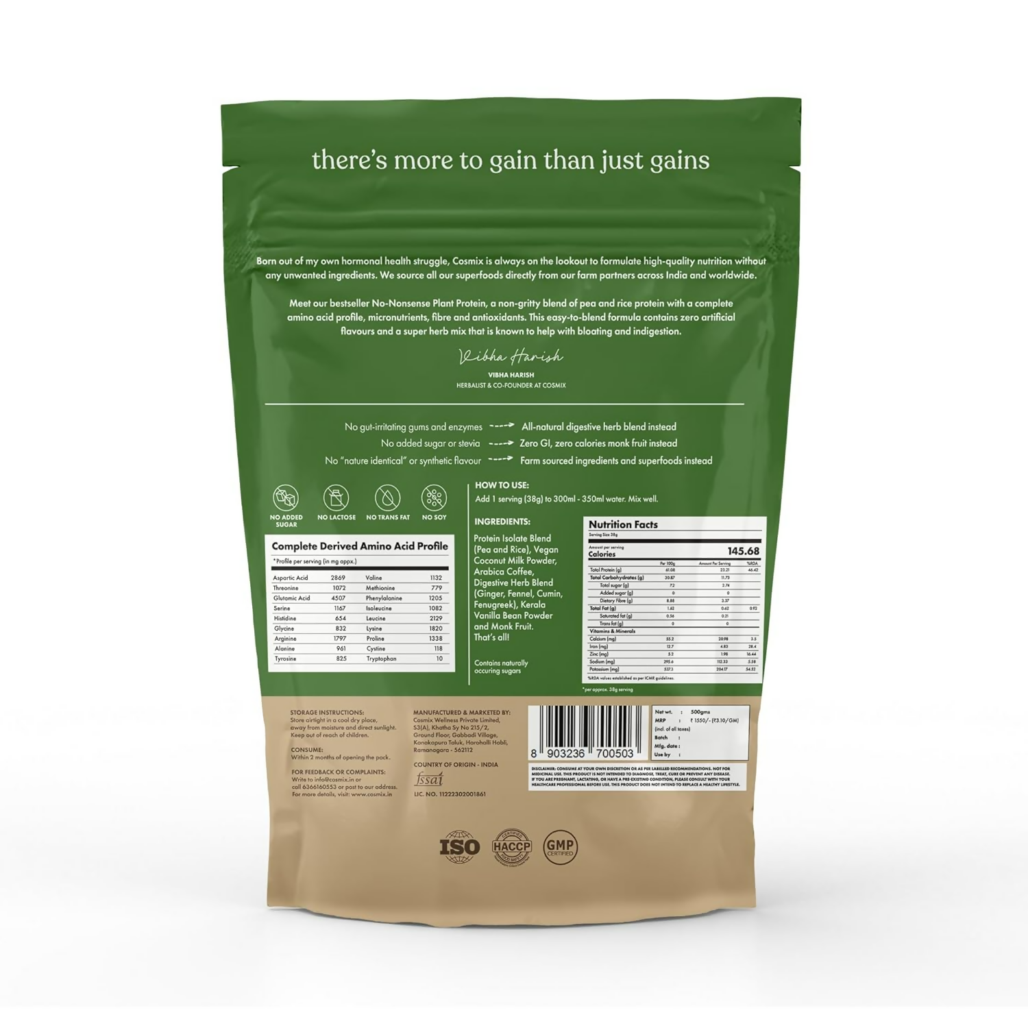 Cosmix No Nonsense Plant Protein (Malnad Arabica Coffee)