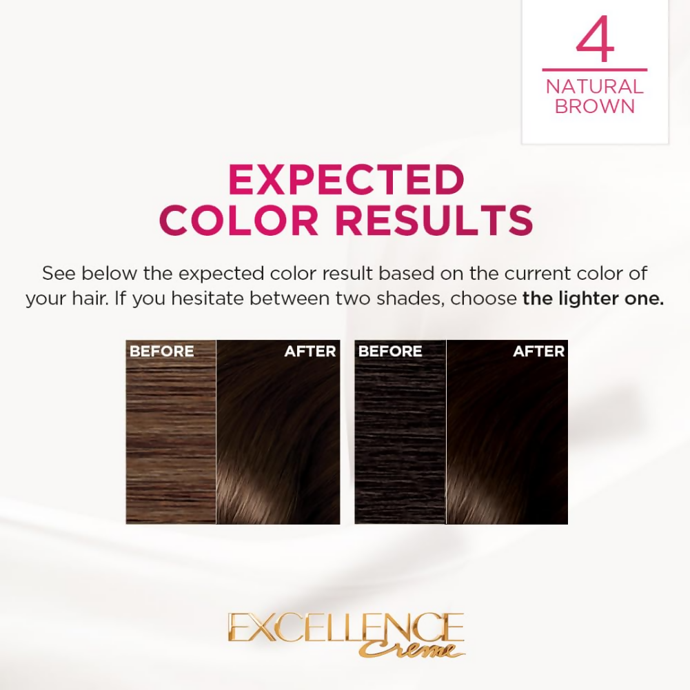L'Oreal Paris Excellence Creme Hair Color, 4 Natural Brown