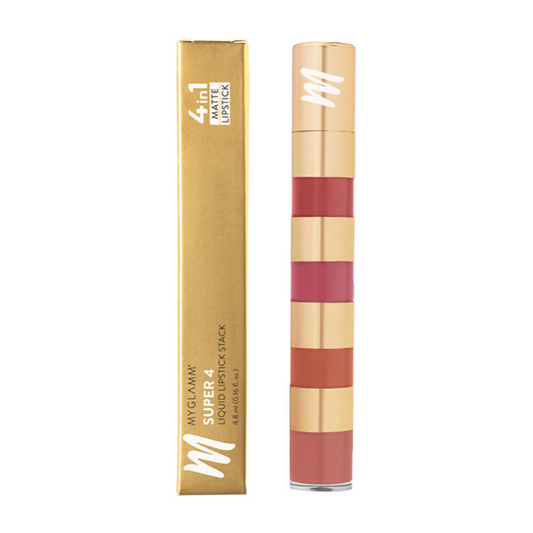 MyGlamm Super 4 Liquid Lipstick Stack - Nude Mood