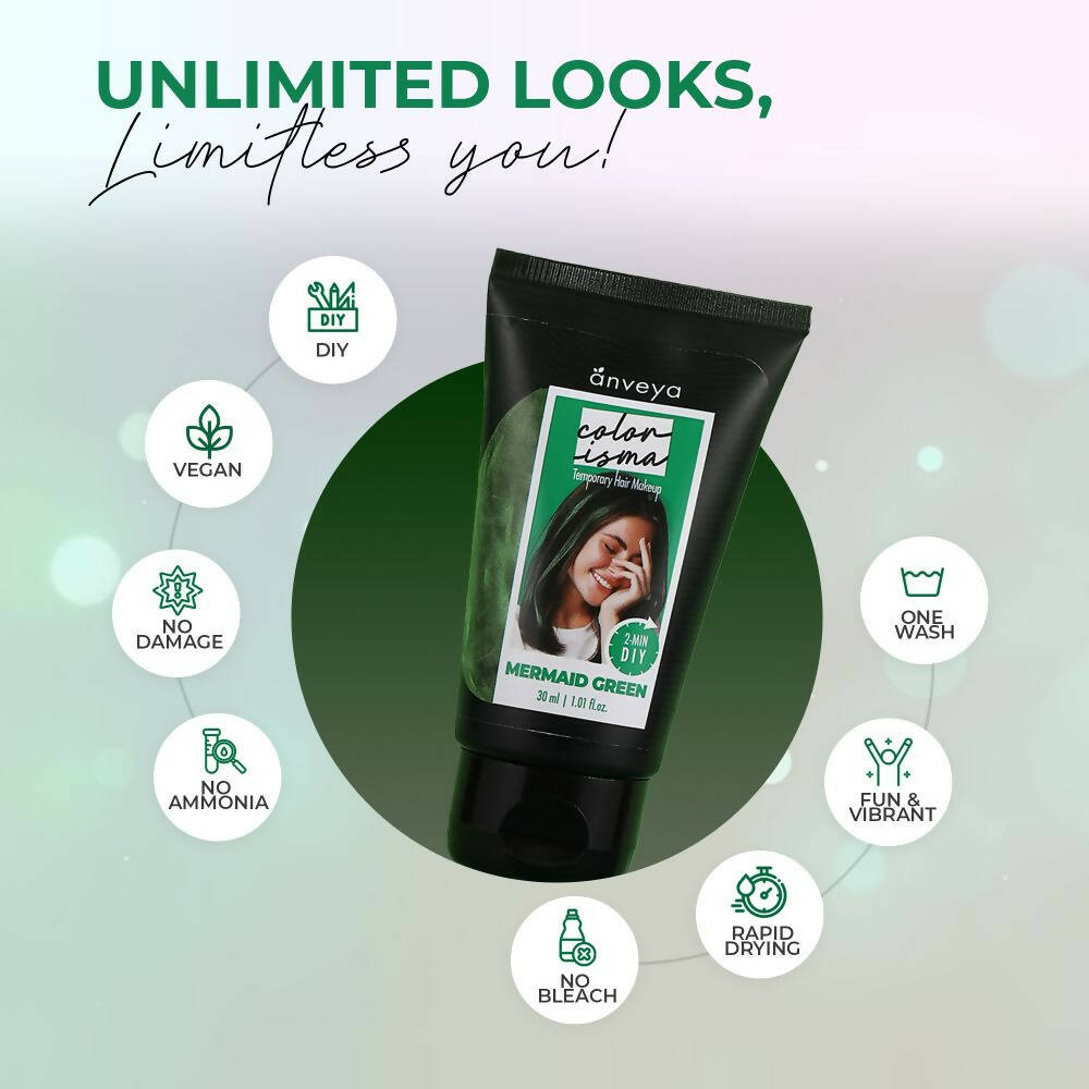 Buy Anveya Colorisma Mermaid Green - Temporary Hair Color from DrMediCart, Ship from India to USA