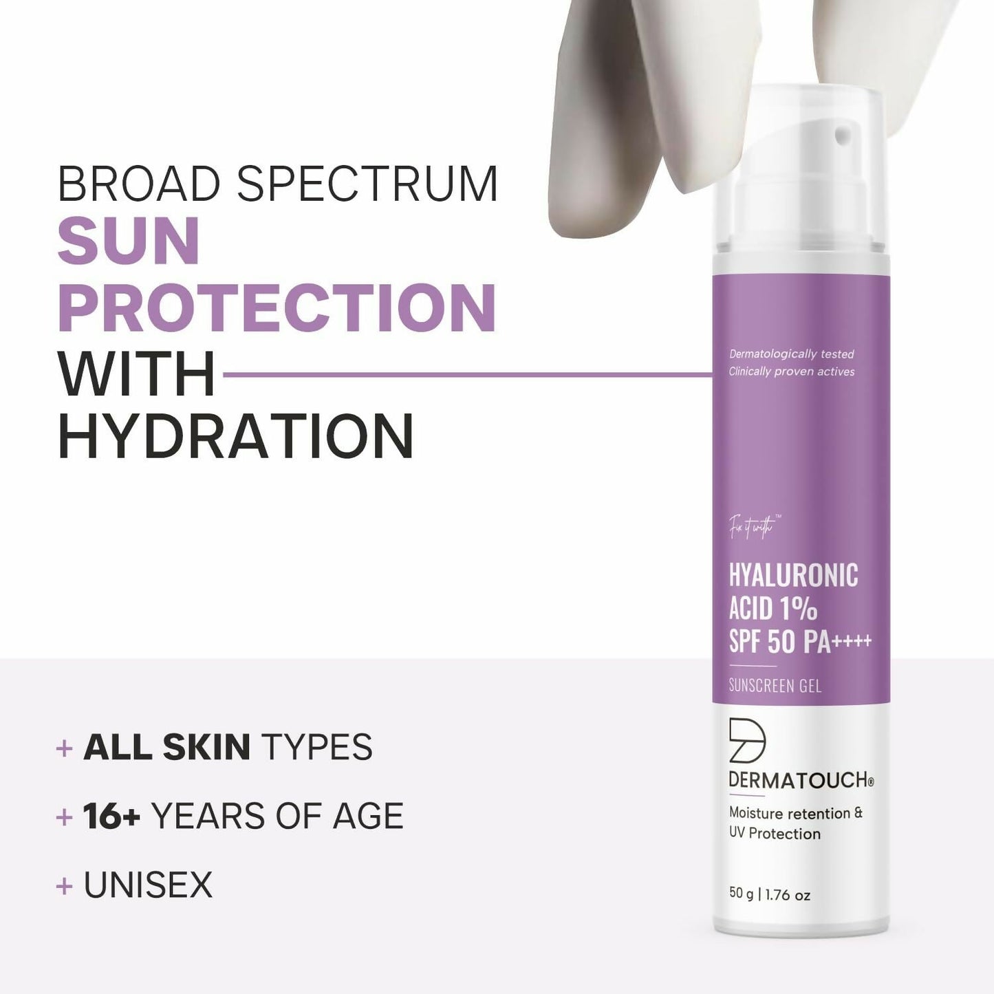 Dermatouch Hyaluronic Sunscreen Hydrating Ultra Light Aqua Gel With SPF 50 PA++++