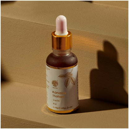 AVP Ayurveda Kanaka Thailam Day Serum Infused with Beauty Berry and Sandalwood, Ayurvedic Herbal Face Oil