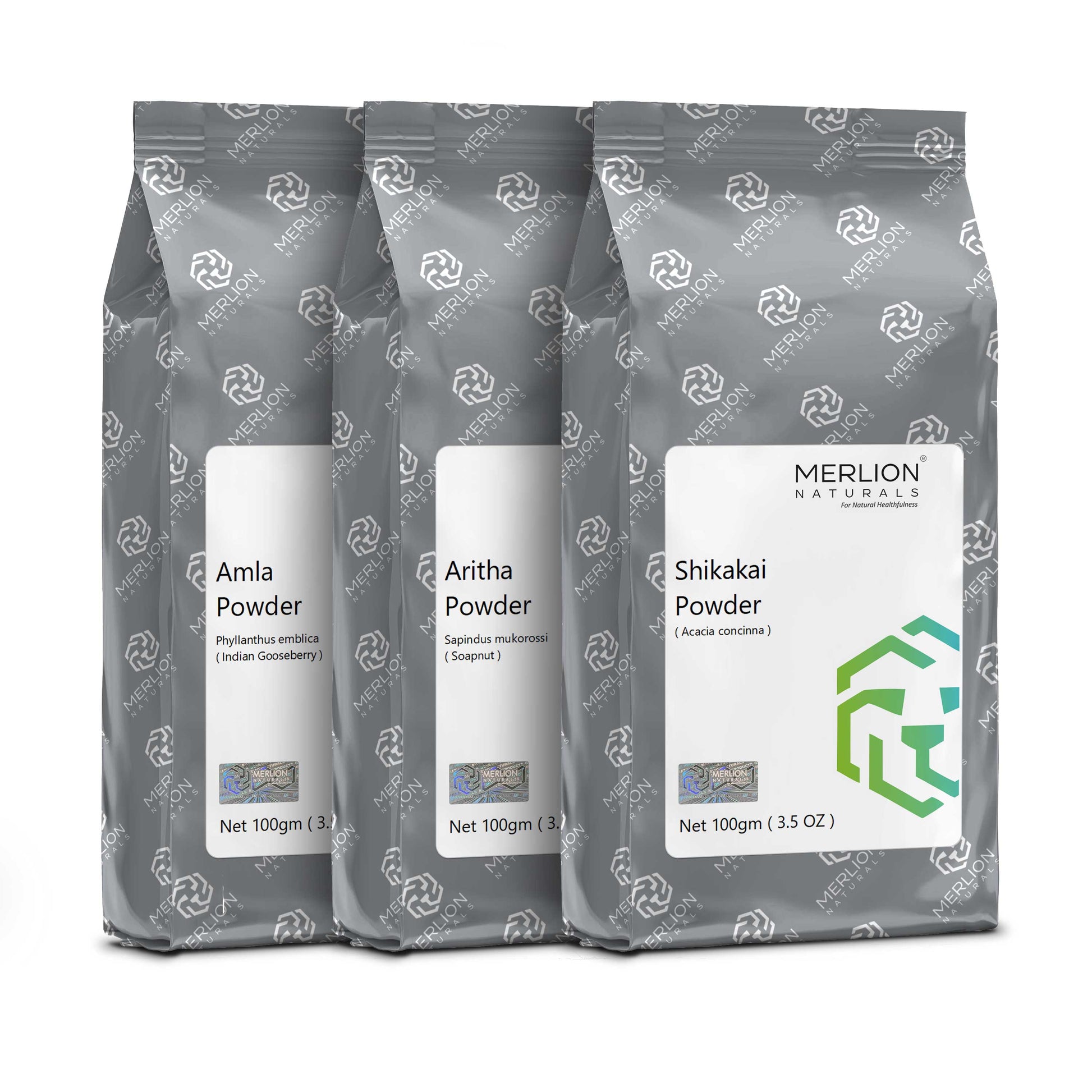 Merlion Naturals Amla Aritha and Shikakai Powder Combo