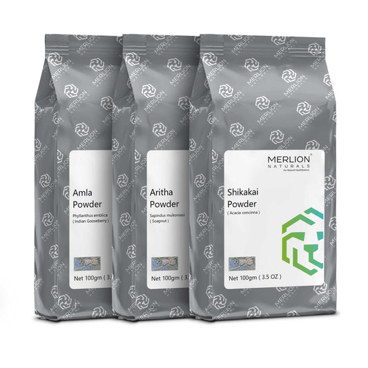 Merlion Naturals Amla Aritha and Shikakai Powder Combo
