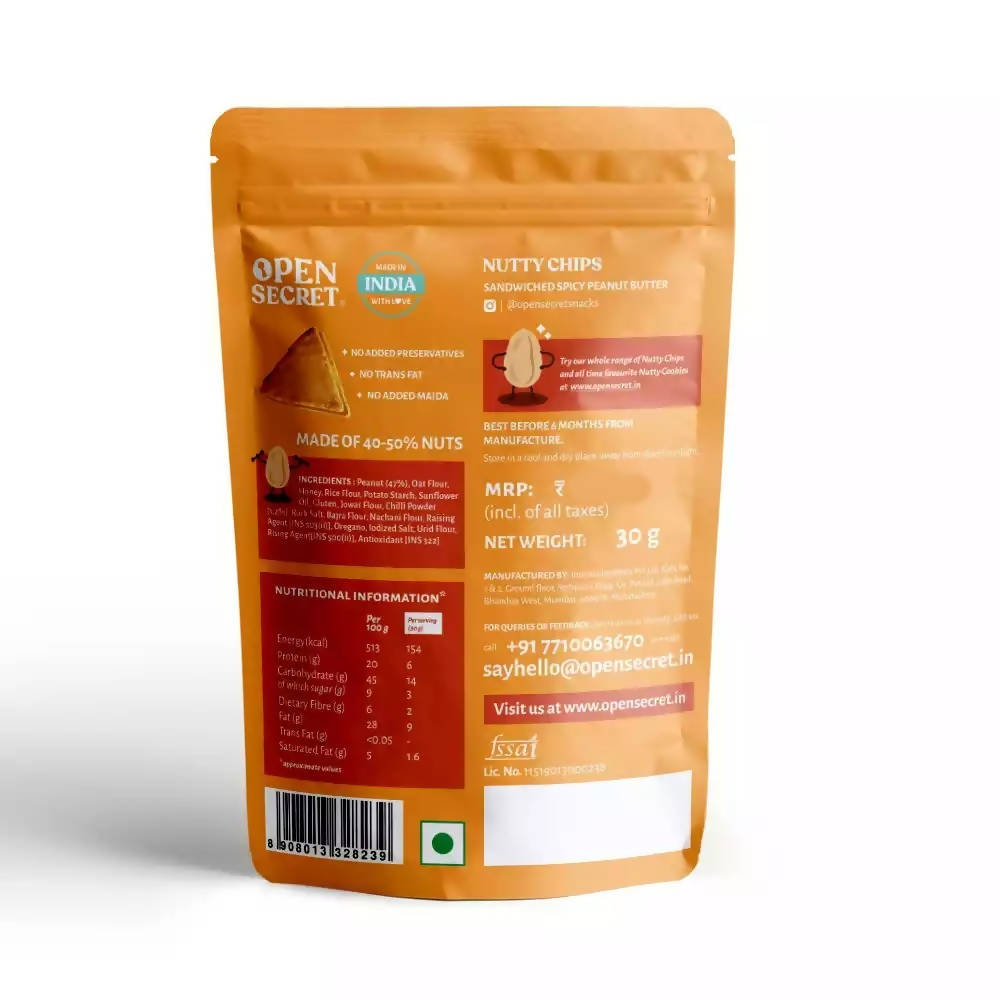 Open Secret Spicy Peanut Butter Nutty Chips