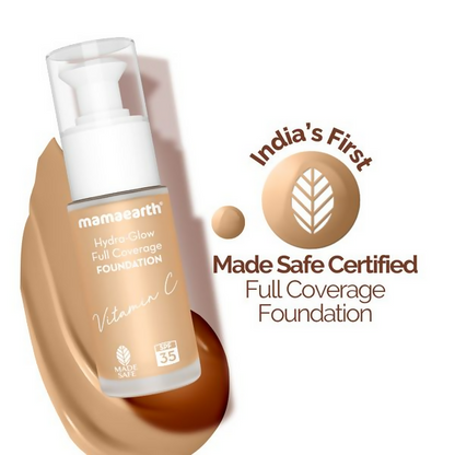 Mamaearth Hydra-Glow Full Coverage Foundation With Vitamin C & Turmeric - Beige Glow - Limited Time Offer