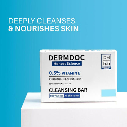DermDoc 0.5% Vitamin E Cleansing Bar For Moisturized Skin,Deeply Cleanses & Nourishes Skin, All skin Types