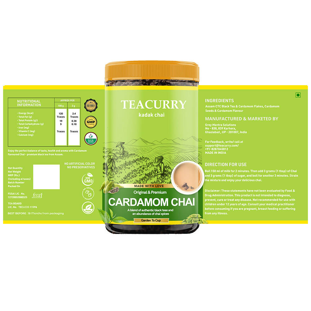 Teacurry Cardamom Chai Powder - Drmedicart