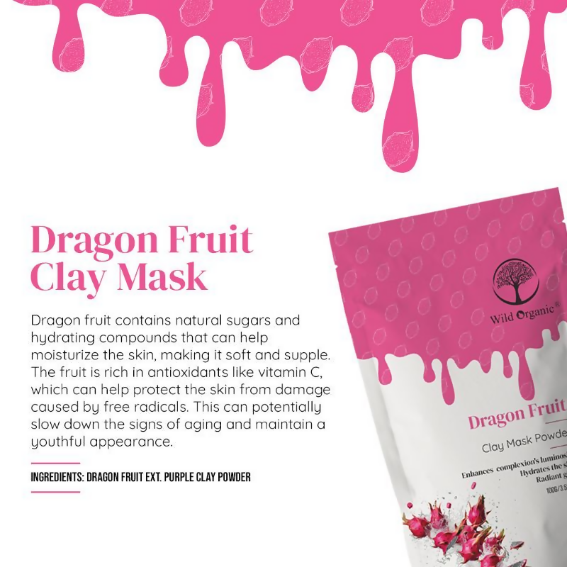 Wild Organic Dragon Fruit Clay Mask Powder