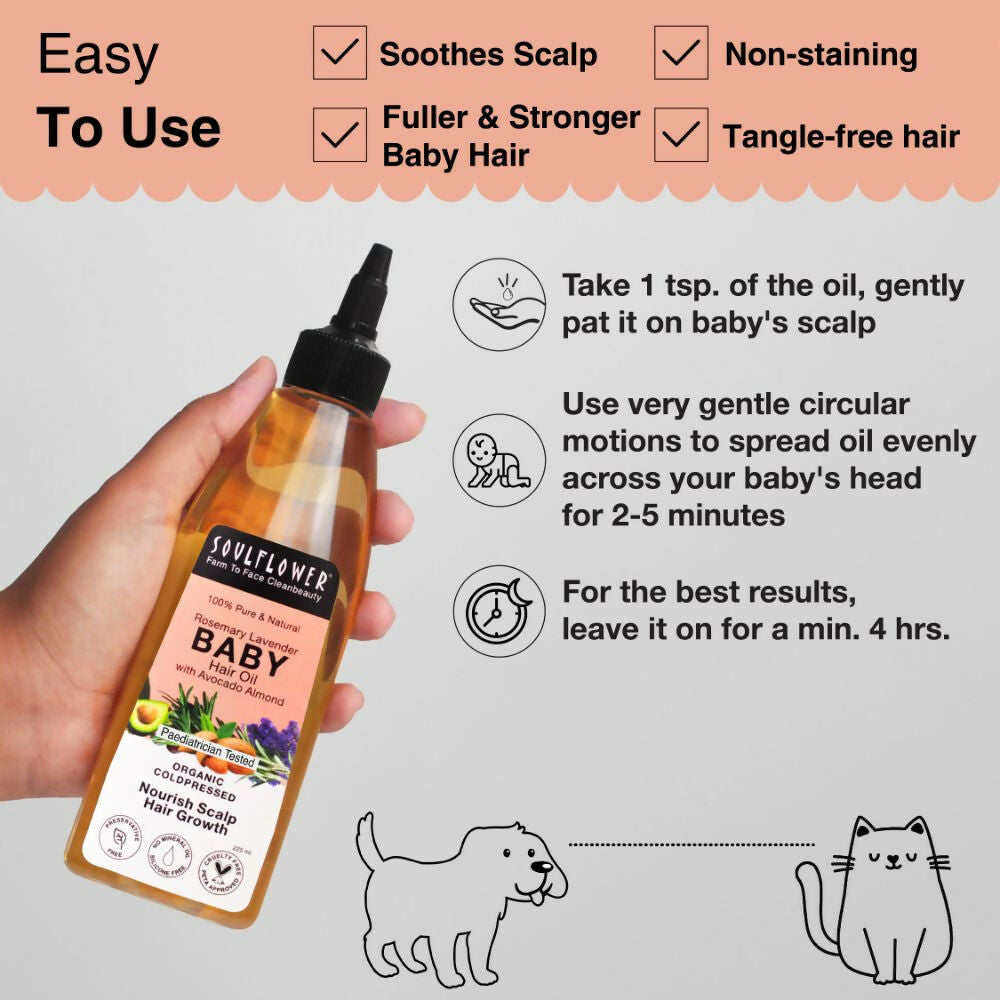 Soulflower Rosemary Lavender Baby Hair Oil