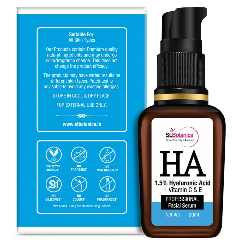 St.Botanica Hyaluronic Acid 1.5% + Vitamin C & E Professional Facial Serum