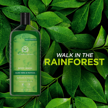 The Man Company Aloe Vera & Matcha Body Wash For Glowing & Smooth Skin Enriched With Green Tea & Moringa Leaf Extract