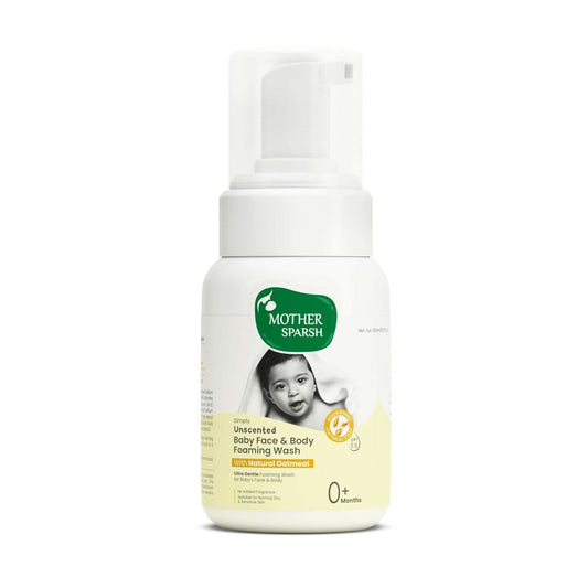 Mother Sparsh Simply Unscented Foaming Baby Face & Body Wash With Natural Oatmeal