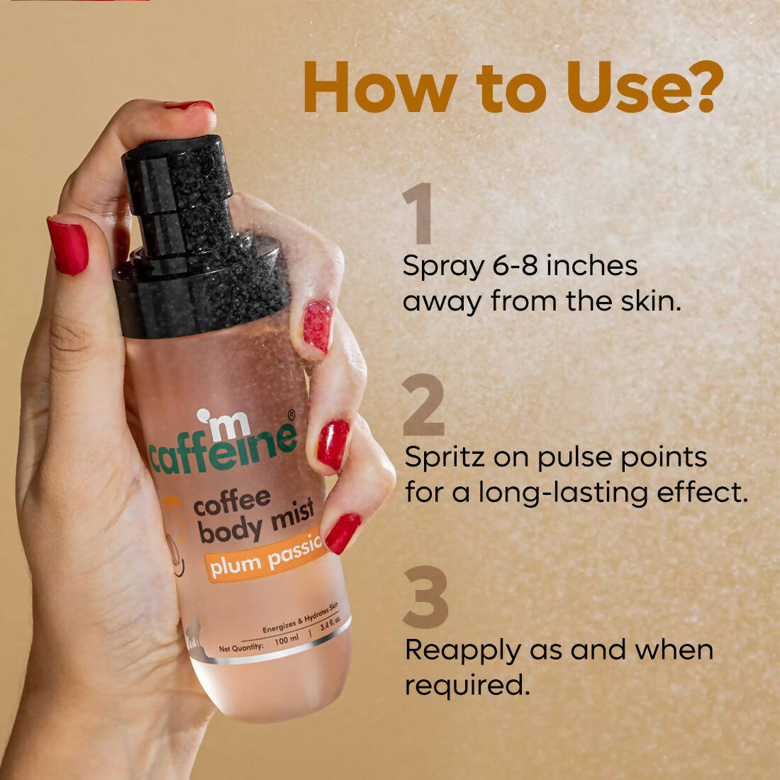 mCaffeine Plum Passion Energizing Coffee Body Mist