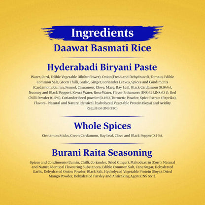 Daawat Biryani Kit Hyderabadi - Authentic Recipe