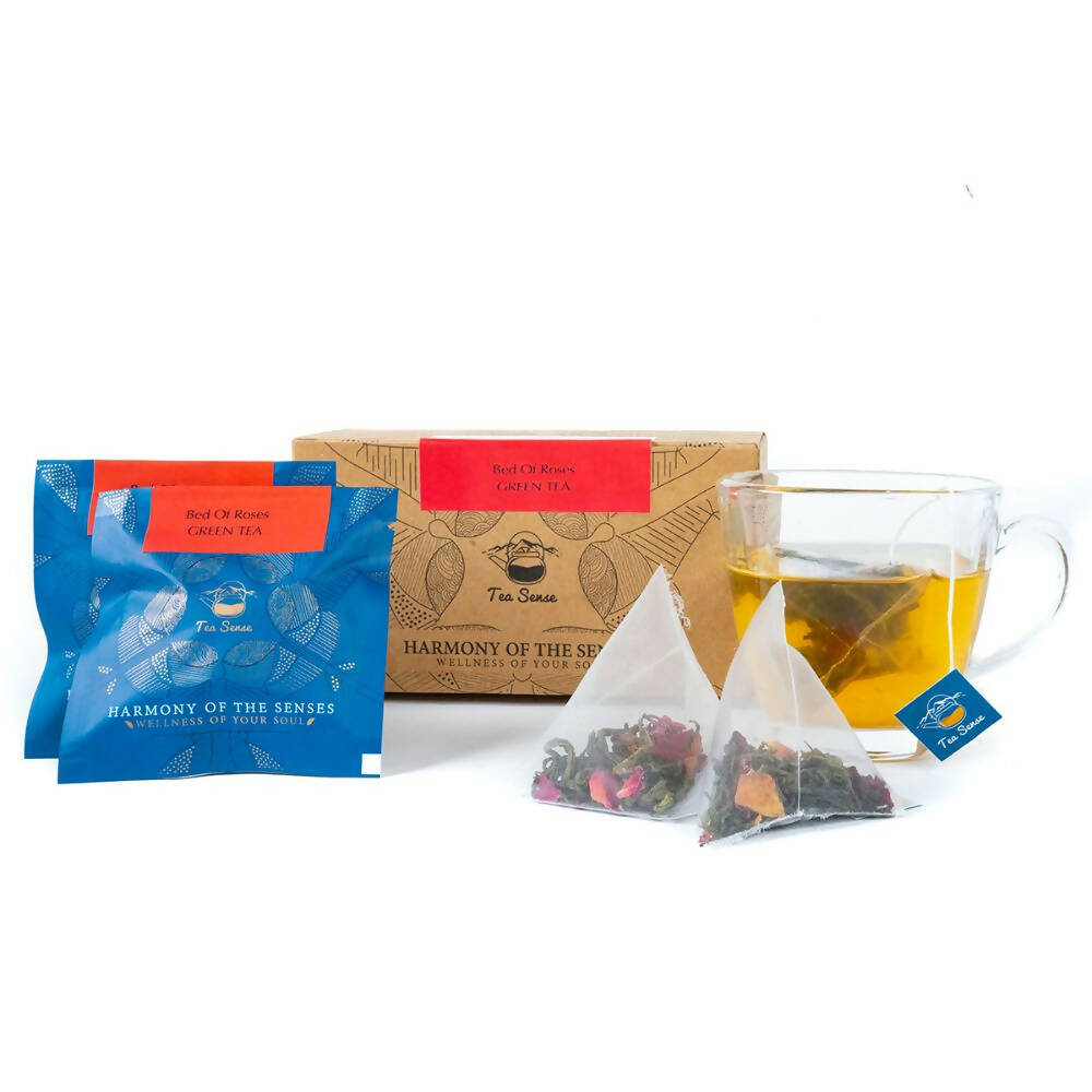 Tea Sense Bed Of Roses Green Tea Bags Box - Drmedicart