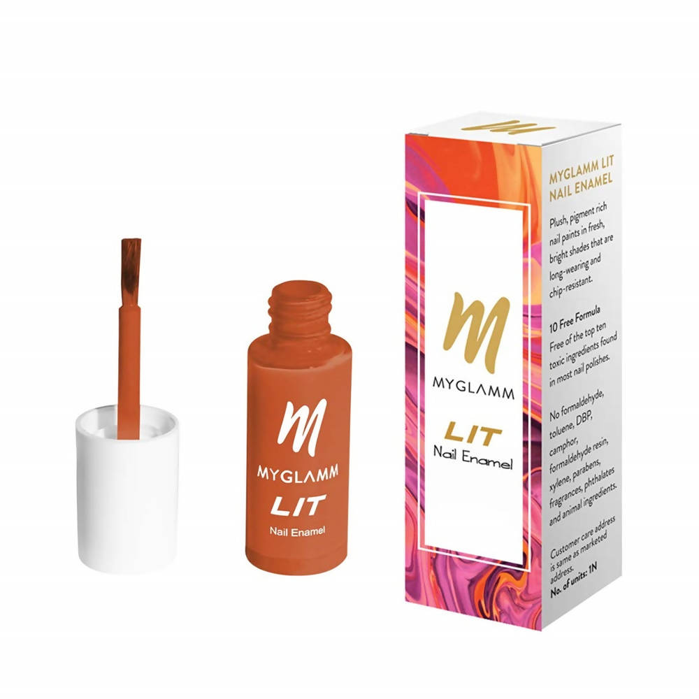 Myglamm LIT Nail Enamel - Thirsty - Scarlet Shade (7 Ml) - DrMediCart