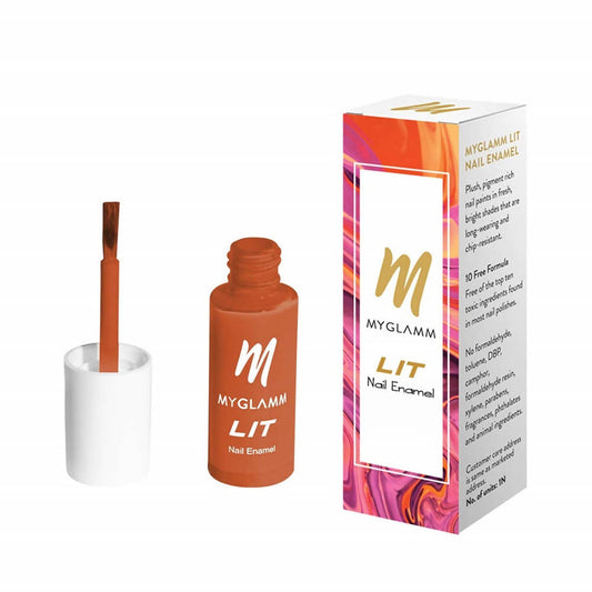 Myglamm LIT Nail Enamel - Thirsty - Scarlet Shade (7 Ml) - DrMediCart