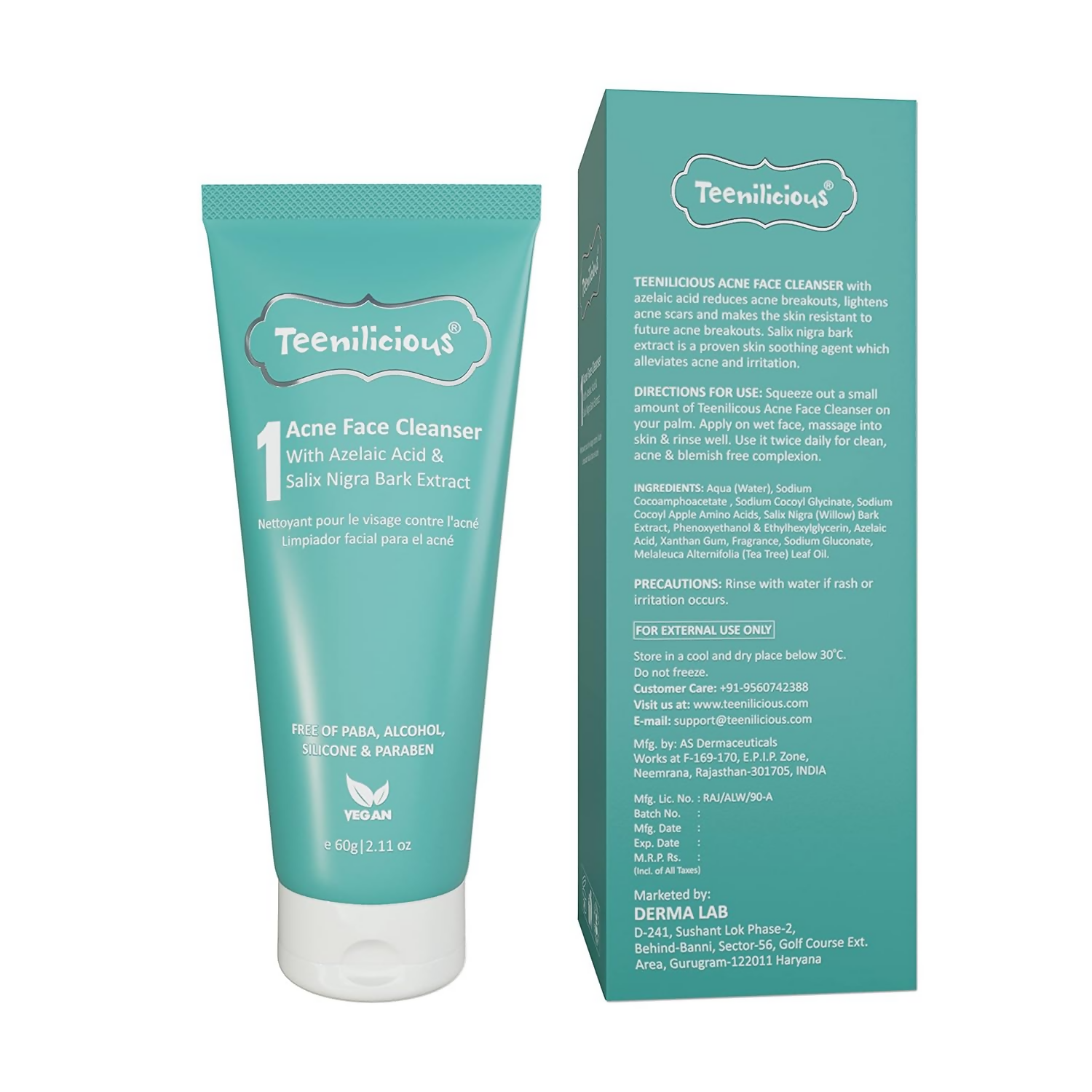 Teenilicious Acne Face Cleanser With 0.5% Azelaic Acid And Tea Tree Oil