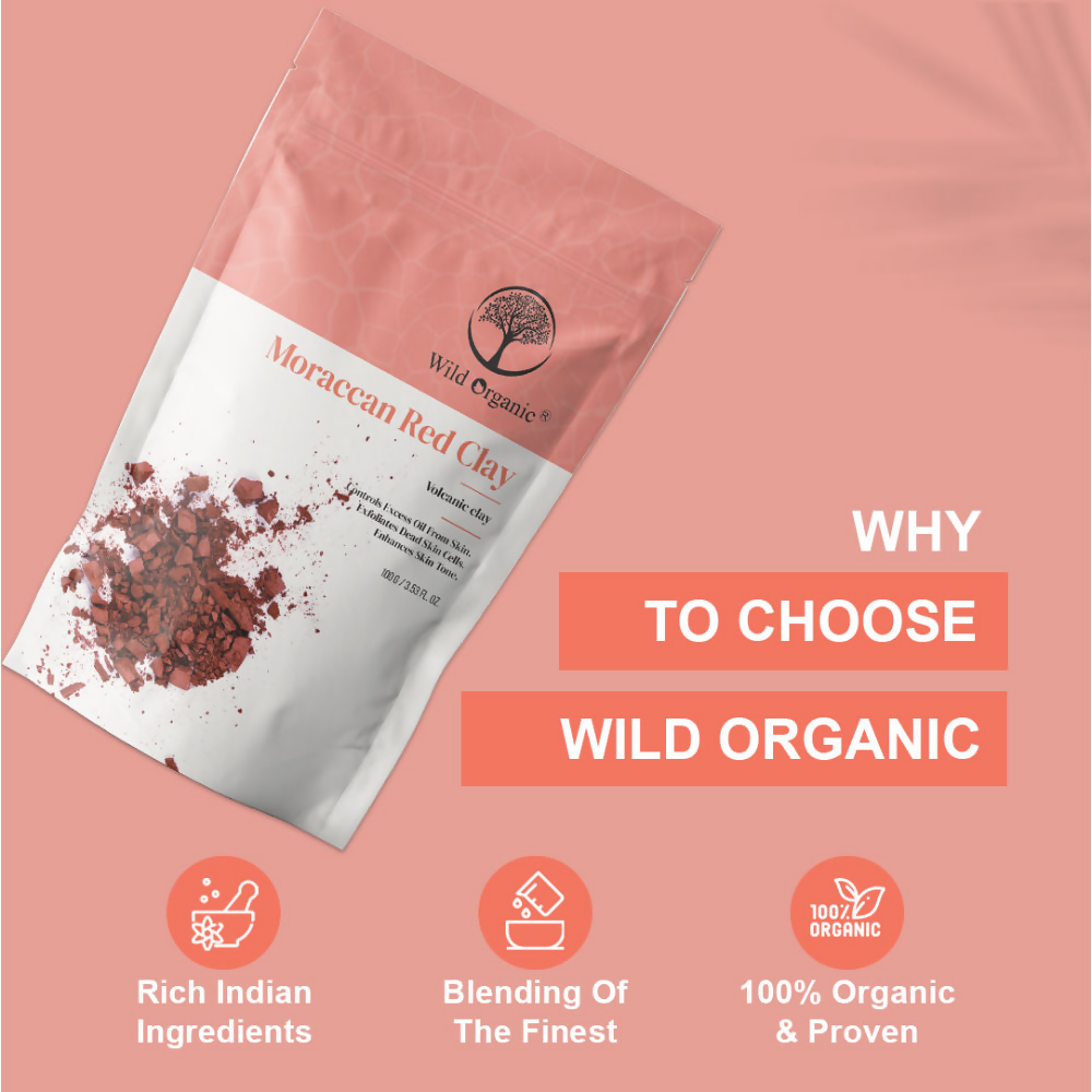 Wild Organic Moroccan Red Clay Powder
