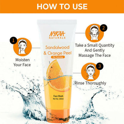 Nykaa Naturals Sandalwood & Orange Peel Face Wash for Tan Removal