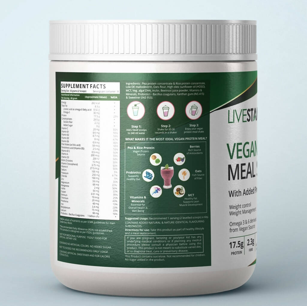 Livestamin Vegan Protein Meal Shake - Mixed Berry Flavour