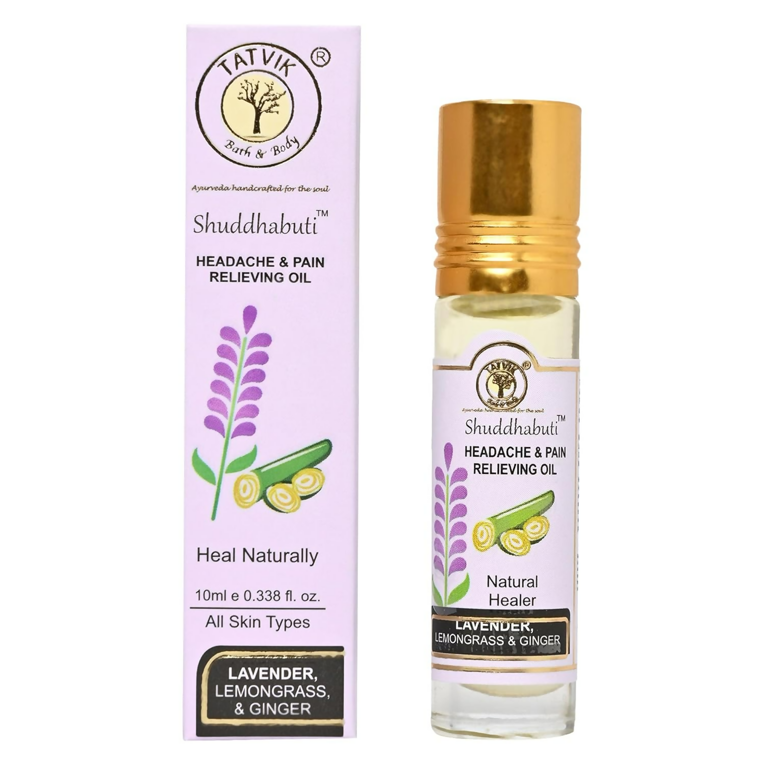 Tatvik Ayurveda Shuddhabuti Headache & Pain Releiving Oil (Lemongrass, Ginger & Tulsi)