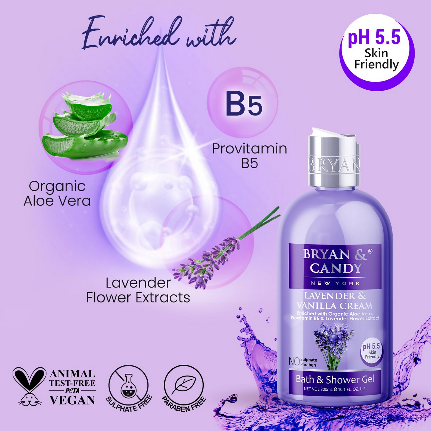 Bryan & Candy Lavender & Vanilla Cream Shower Gel