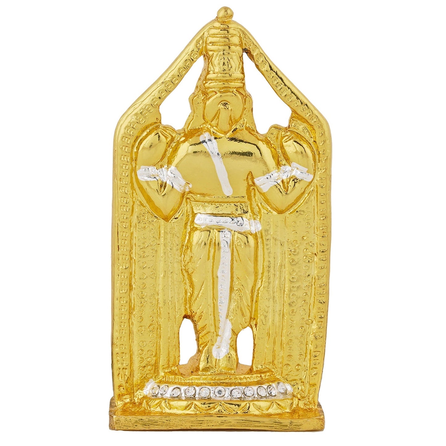 Estele Gold-Polished Lord Tirupati Balaji Idol Showpiece for Pooja Mandir/ Home Decorative
