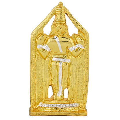Estele Gold-Polished Lord Tirupati Balaji Idol Showpiece for Pooja Mandir/ Home Decorative