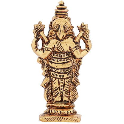 Estele Gold-Polished Lord Tirupati Balaji Idol Showpiece for Pooja Mandir/ Home Decorative