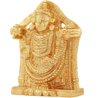 Estele Gold-Polished Lord Tirupati Balaji Idol Showpiece for Pooja Mandir/ Home Decorative