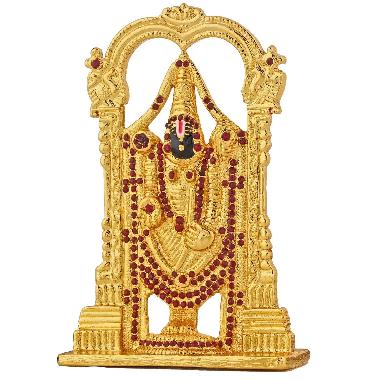 Estele Gold-Polished Lord Tirupati Balaji Idol Showpiece for Pooja Mandir/ Home Decorative