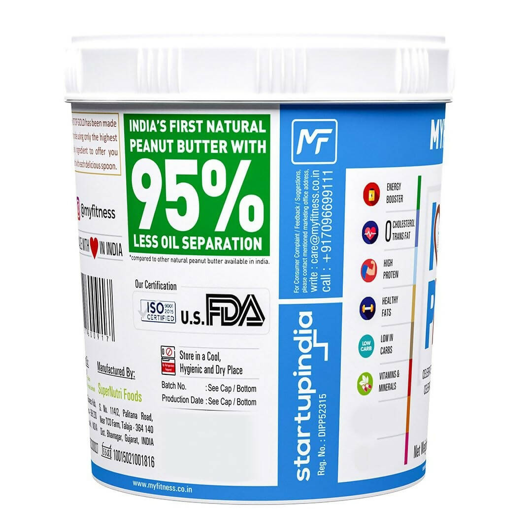 Myfitness Unsweetened Natural Peanut Butter Smooth