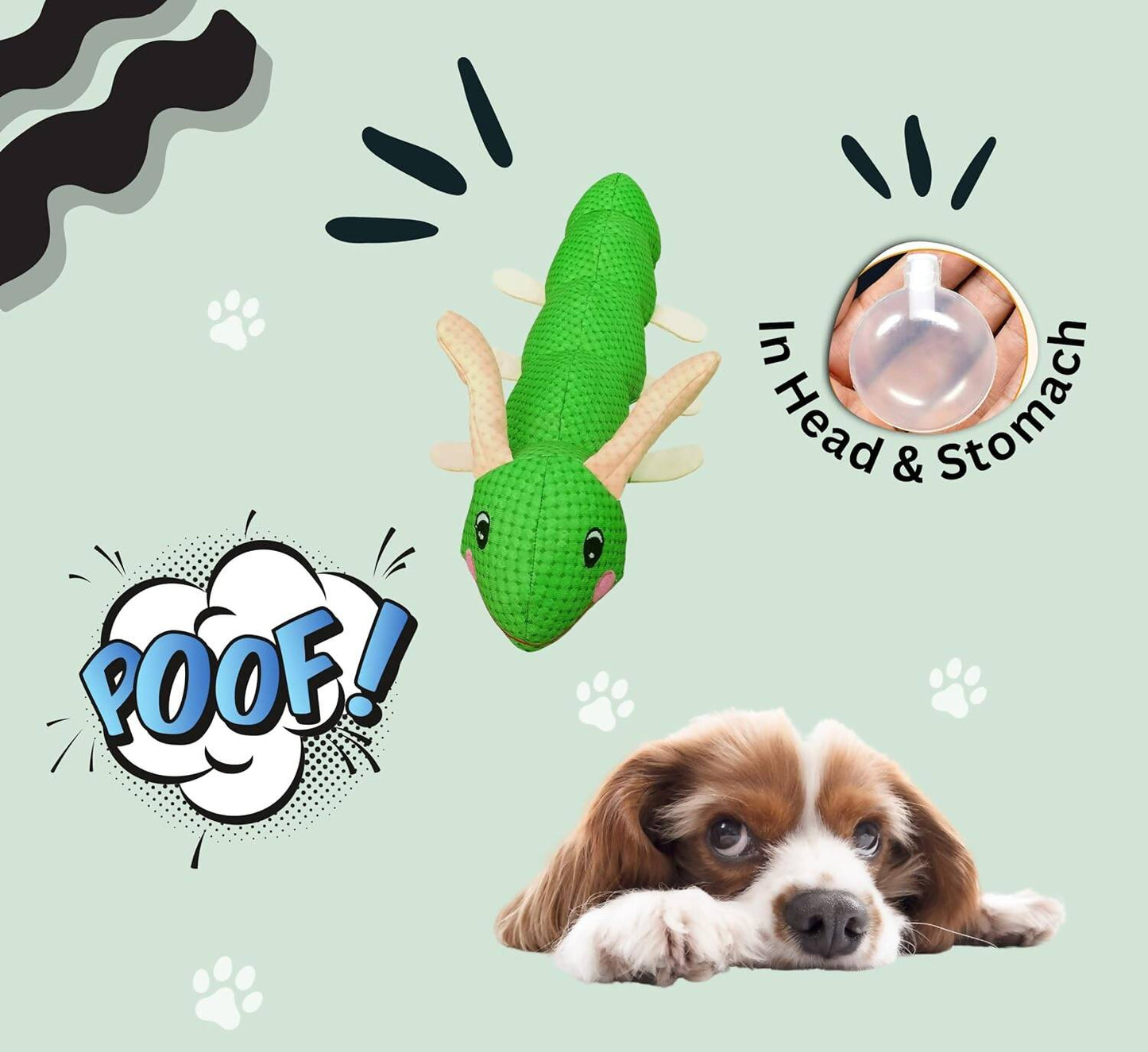 Foodie Puppies Caterpillar Crinkle Squeaky Plush Dog Toy