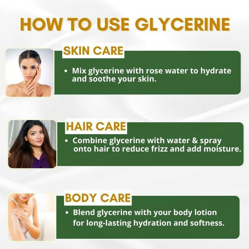 Mystiq Living Glycerine Pure And Unscented Liquid Gel 100% Organic For Face,Skin Care & Hair