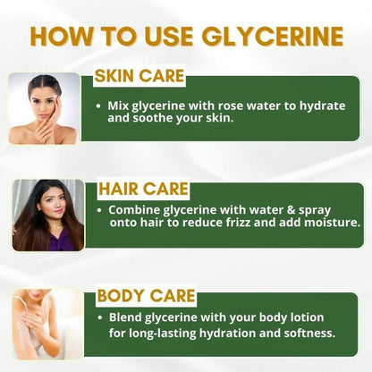 Mystiq Living Glycerine Pure And Unscented Liquid Gel 100% Organic For Face,Skin Care & Hair