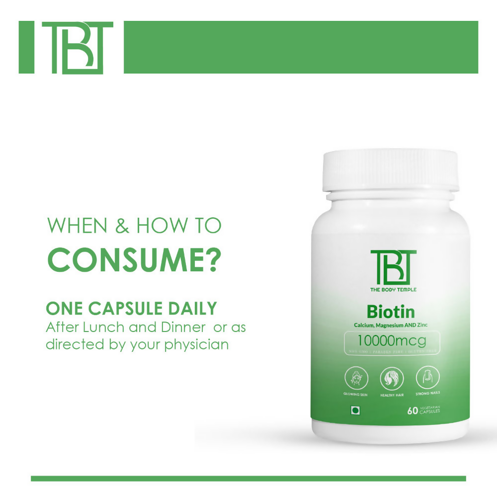The Body Temple Biotin 10000mcg For Hair Growth and Healthy Skin