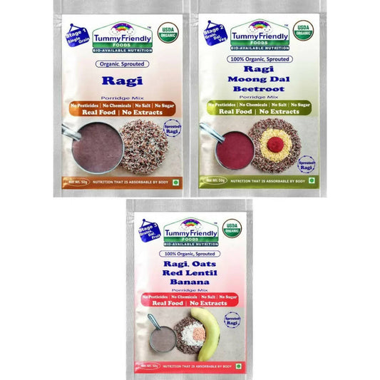 Buy TummyFriendly Foods Certified Ragi Porridge Mixes - Stage1, Stage2, Stage3 from DrMediCart, Ship from India to USA