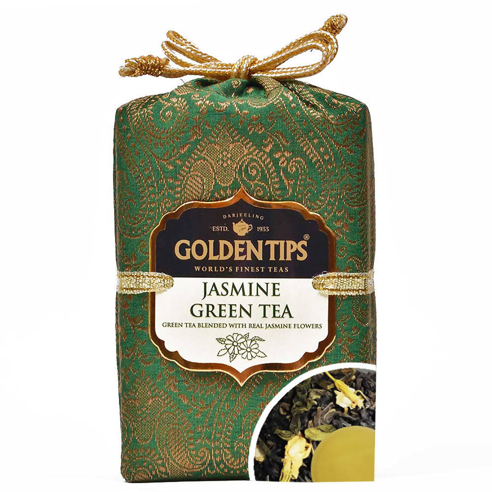 Golden Tips Jasmine Green Tea - Royal Brocade Cloth Bag
