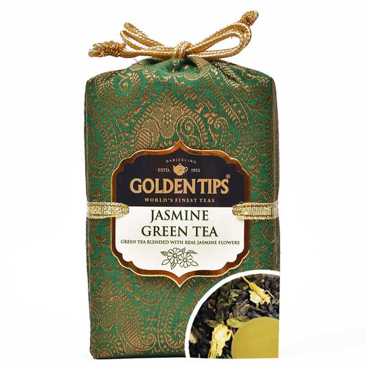 Golden Tips Jasmine Green Tea - Royal Brocade Cloth Bag