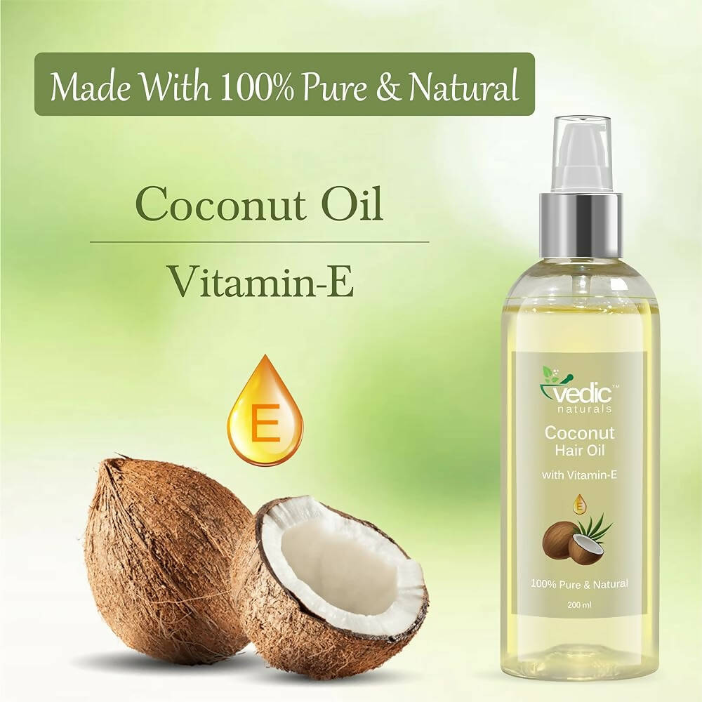 Vedic Naturals Virgin Coconut Hair Oil With Vitamin-E - Drmedicart
