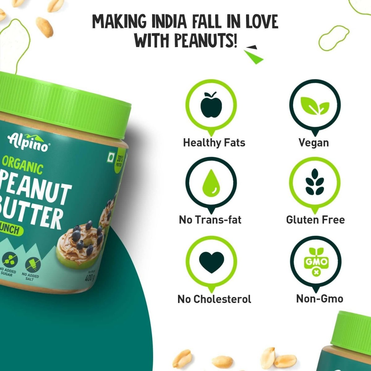 Alpino Organic Natural Peanut Butter Crunch