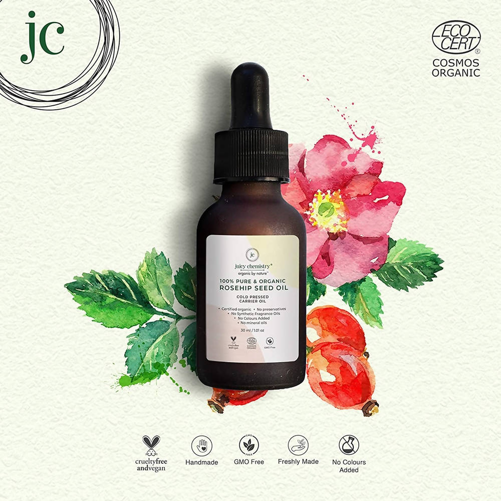 Juicy Chemistry Pure & Organic Rosehip Seed Oil For Cold Pressed Carrier Oil