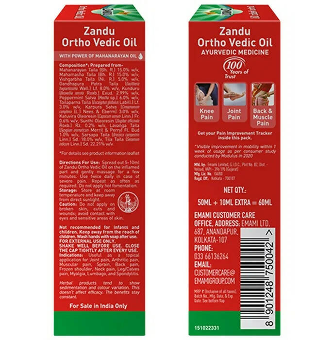 Zandu Ortho Vedic Knee & Joint Pain Oil - Drmedicart
