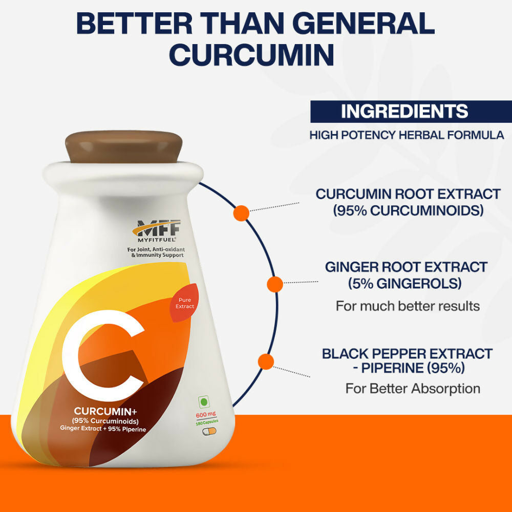 MyFitFuel Curcumin + Ginger Extract + Piperine Capsules