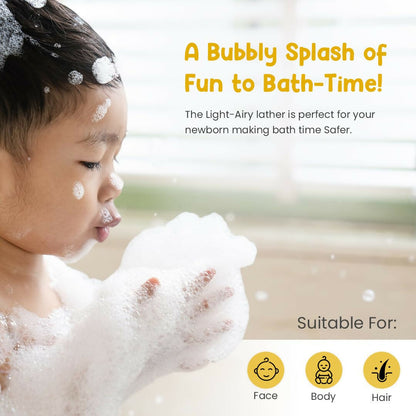 Mother Sparsh Simply Unscented Foaming Baby Face & Body Wash With Natural Oatmeal
