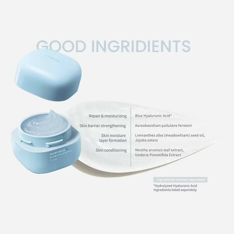 Laneige Water Bank Blue Hyaluronic Face Cream - Korean skincare