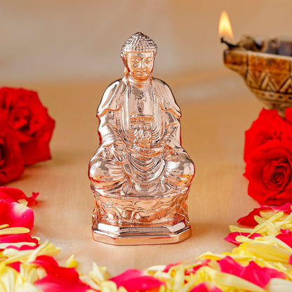 Buy Estele Pink/Rose Gold-Polished Lord Gautam Buddha Mediatating Idol statue for Home DÃ©cor/ working place