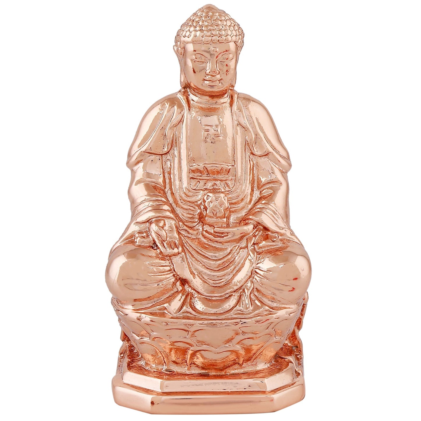 Estele Pink/Rose Gold-Polished Lord Gautam Buddha Mediatating Idol statue for Home DÃ©cor/ working place